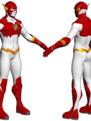 Flash Justice League Tam Vücut Zırh Kostüm Figürü – 77 Parça STL