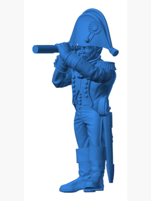 Napoleonic French Officers and Horse Set 3D Baskı Modeli — Askeri Figür