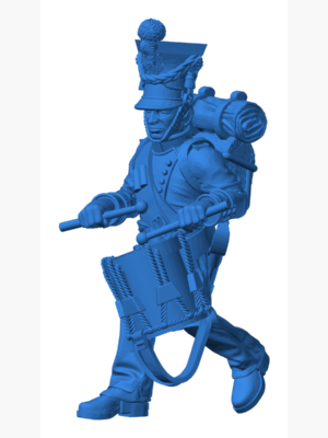 Napoleonic French Line Infantry Command Group 3D Baskı Modeli — Askeri Figür