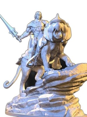 He-Man ve Savaş Kedisi Diorama 3D Baskı Figür Seti – 20 Parça STL