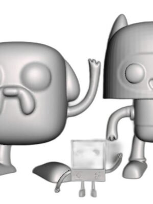 Adventure Time Jake, Finn ve BMO Funko Pop Tarzı 3D Baskı Figür Seti