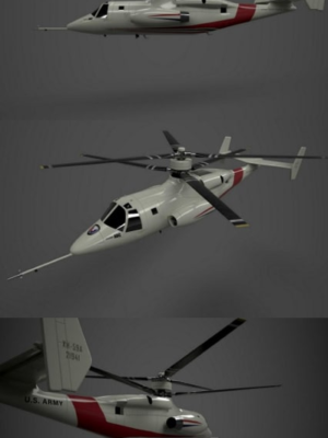 Sikorsky S-69 (XH-59A) Deneysel Helikopter 3D Baskı Modeli STL