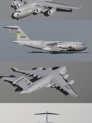Boeing C-17 Globemaster III Askeri Nakliye Uçağı 3D Baskı STL