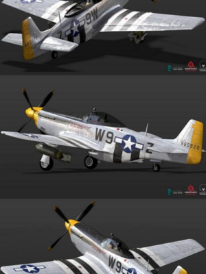 P-51D Mustang Savaş Uçağı 3D Baskı Modeli STL