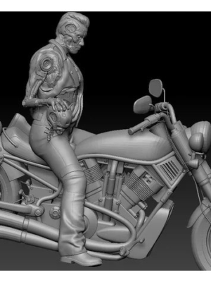 Terminator Motosiklette Figür 3D Baskı STL