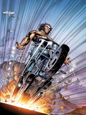 Wolverine Logan Motosiklet Üzerinde 3D Baskı Figür STL