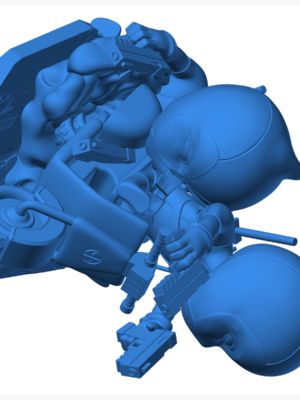 Deadpool Vespa'da Chibi Figürü 3D Baskı STL