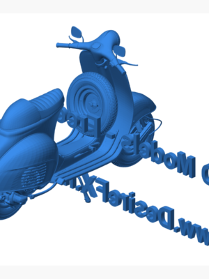 Vespa Cafe Racer Duvar Sanatı 3D Baskı STL
