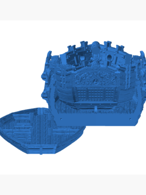 Yelkenli Savaş Gemisi Sloop Tam Set 3D Baskı STL