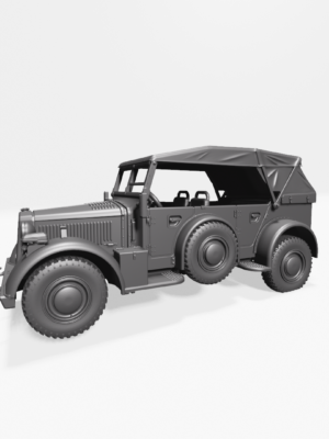 Horch 901 Kfz.15 WWII Alman Askeri Araç – Tam Set 3D Baskı STL