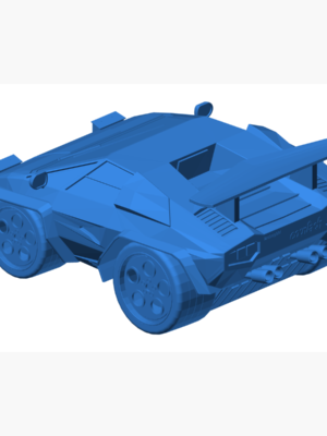 Lamborghini Countach Karikatür Stil 3D Baskı STL