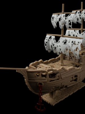 Hayalet Gemi 3D Baskı STL Modeli — 16 Parçalı Maket