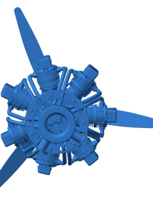 Yıldız Motor (Radial Engine) 3D Baskı Modeli STL