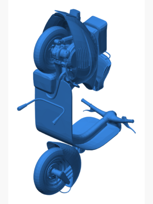 Vintage Vespa Scooter Minyatür 3D Baskı STL