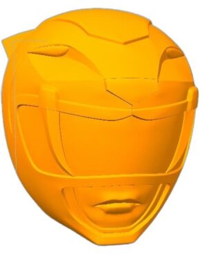 Power Rangers MMPR Sarı Ranger Kask 3D Baskı Seti (7 Parça)