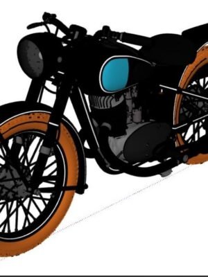 IZH-49 Sovyet Klasik Motosikleti 3D Baskı Minyatür STL