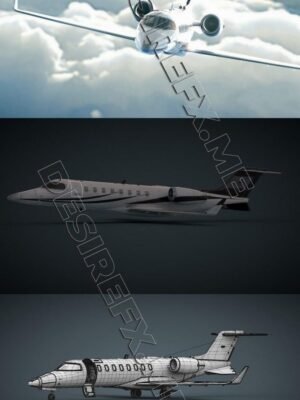 Learjet 45 İş Jeti 3D Baskı Modeli STL
