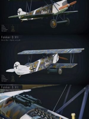 Fokker D.VII WWI Savaş Uçağı 3D Baskı Modeli STL