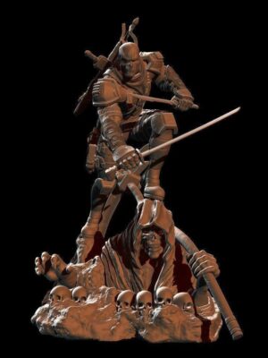 Deathstroke Kuru Kafa Büstü 3D Baskı Figür STL Seti – 2 Parça