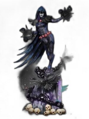 Raven 3D Baskı Figürü – Teen Titans Mistik Karakter Heykeli (61 Parça STL)