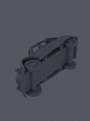 Citroën 2CV Minyatür Klasik Araba 3D Baskı STL