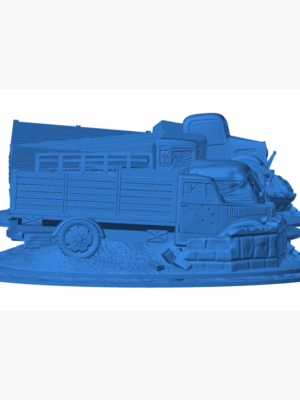 28mm WWII Hasar Görmüş Askeri Kamyonlar – 7 Farklı Ülke STL Seti