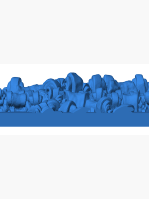 Siyah Gemi Su İzi Arazi Parçası 3D Baskı STL