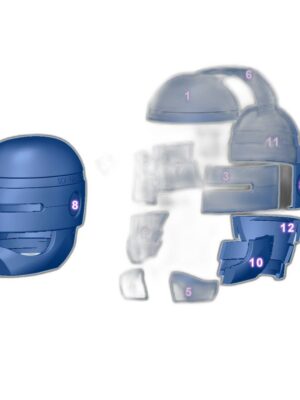 RoboCop Kaskı 3D Baskı Seti – 15 Parça STL Dosyası