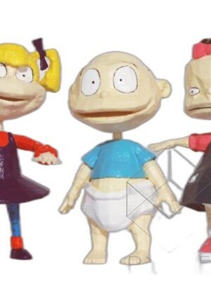 Rugrats Figür Seti – Tommy, Chuckie, Phil, Lil ve Susie – 17 Parça STL