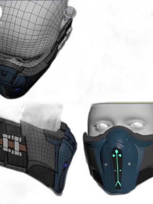 Mortal Kombat Sub-Zero Maskesi 3D Baskı Figür Seti – 2 Parça STL