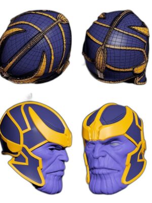Thanos Kask ve Yüz Kabuğu 3D Baskı Figür Seti – 4 Parça STL